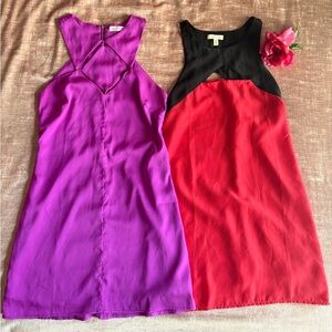 💜 ❤️Red & Purple Cookie Cutter Neckline Dress Duo ❤️💜